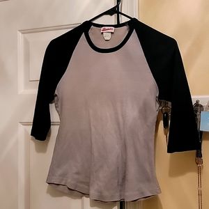 Gray and Black baseball tee. Size large